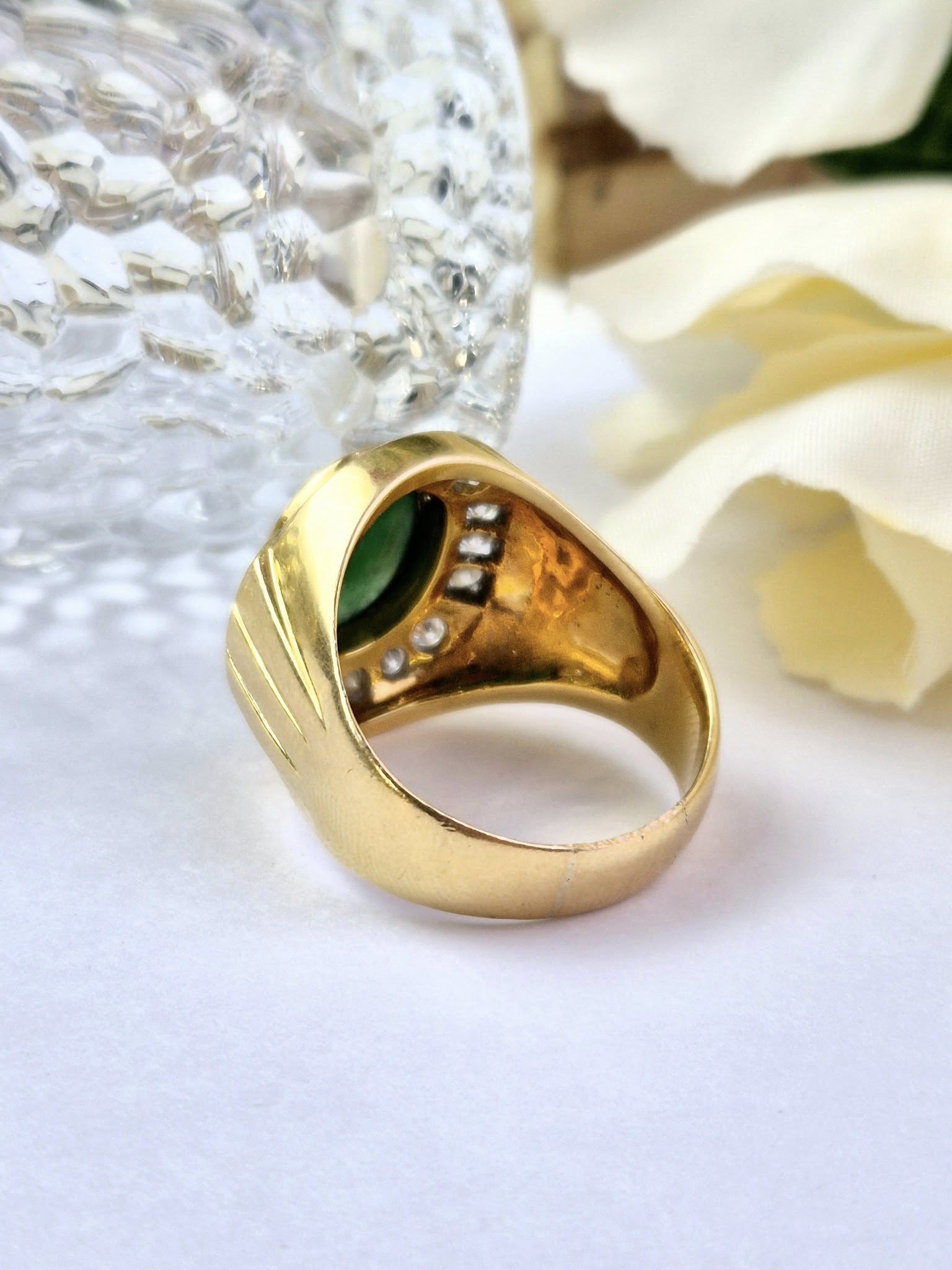 รหัส680505R1-แหวนหยกล้อมเพชร - Image 5